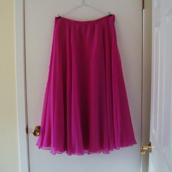 Zacks Sz 13-14 Fuschia 2 Piece Dress Vintage 80s Skirt Jacket Suit Lace & Pearls - Picture 3 of 11